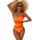 thumbnail image 1 of Traje de baño para mujer, traje de baño ahuecado, traje de baño de una pieza de malla, color sólido, multicolor, 1 of 5