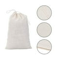 thumbnail image 4 of Pzhoais 4 x 6'' White Cotton Muslin Drawstring Gift Bag, 50 Pieces, 4 of 6