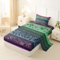 thumbnail image 2 of Homewish Pink Boho Floral Twin Sheets,Geometric Lines Bedding,3 Pieces,1 Fitted Sheet and 1 Pillowcase, 2 of 6