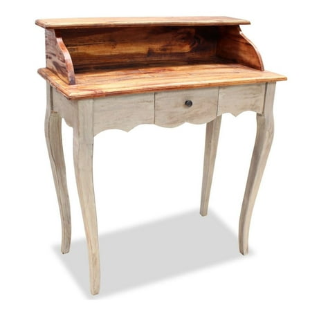 Writing Desk Solid Mahogany Wood 31.5"x15.7"x36.2" Brown