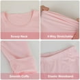 thumbnail image 5 of MANIFIQUE Thermal Underwear Set for Women Ultra Thin Long Johns Scoop Neck Base Layer Top & Bottom Set, 5 of 6