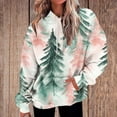 thumbnail image 2 of Lorytime Womens Hoodies Oversized Christmas Tree Print Sweatshirt Long Sleeve Pullover Drop Shoulder Loose Tops, 2 of 7