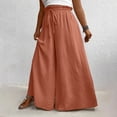 thumbnail image 5 of FchengtaiS Plus Size Womens Flowy Palazzo Pants Wide Leg Baggy Pants Boho Lounge Pants with Pockets, 5 of 7