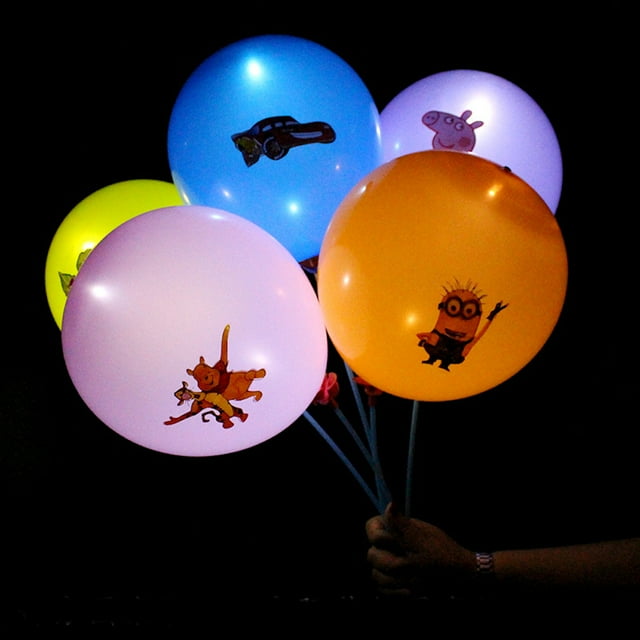 Globos con iluminación LED, 100 unidades, animales de cartón con palo