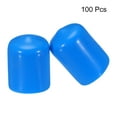 thumbnail image 2 of 100pcs 19mm(3/4') Rubber End Caps Cover Vinyl Screw Thread Protector Round Wire Shelf Caps, Light Blue, 2 of 5