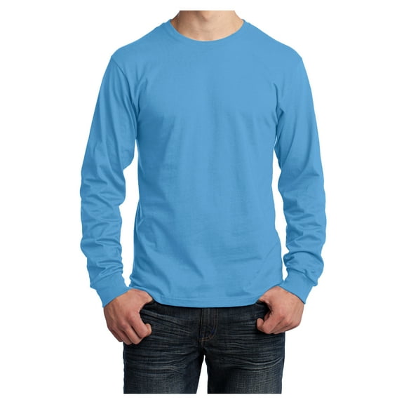 Yellow Rooster Men's Long Sleeve Core Cotton Tee Aquatic Blue XL