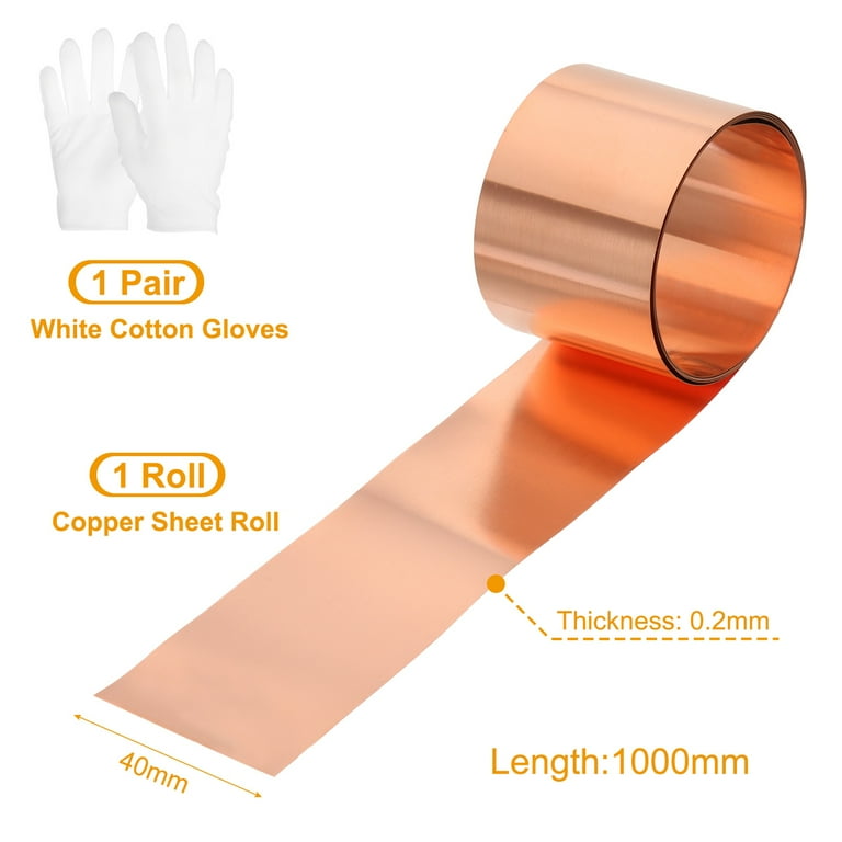 Mssoomm Pure Copper Sheet Thin Cu Metal Foil Roll 1.0mm X 50mm X 1000mm, 99.9% Pure Copper 1Pcs