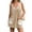 Khaki, variant on Summer V-neck Women Plain Knit Dress Sleeveless Spaghetti Strap Casual Loose Athletic Dress with Shorts Pocket