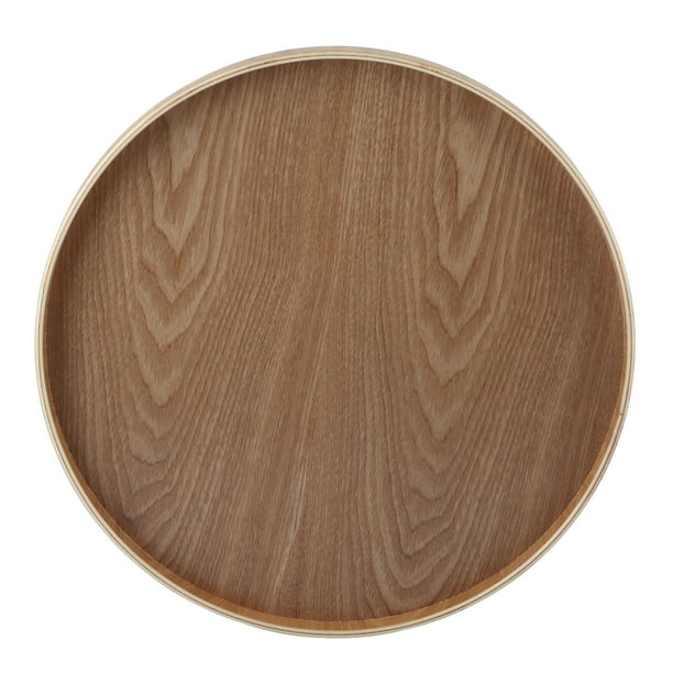 Bandeja de Madera Jadeshay Para servir Redonda 37,5 cm color Negro