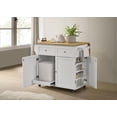 thumbnail image 3 of Bowery Hill Transitional Wood Kitchen Cart with Drop Leaf in Natural Brown/White, 3 of 9