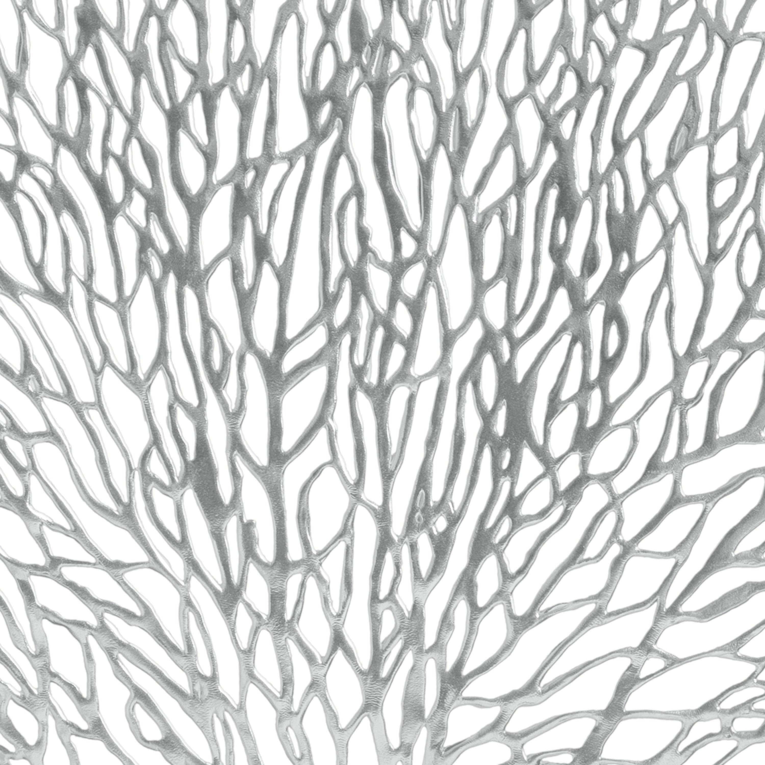 Home Details Set of Four Coral Shape Table Place Mat, Silver