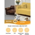 thumbnail image 5 of Pure Yellow Couch Cover for 2 Cushion Couch, Simple Solid Color Washable Love Seat Sofa Covers Slipcover, Throw Sofa Covers for Pets, Furniture Protector 71"x102", 5 of 9