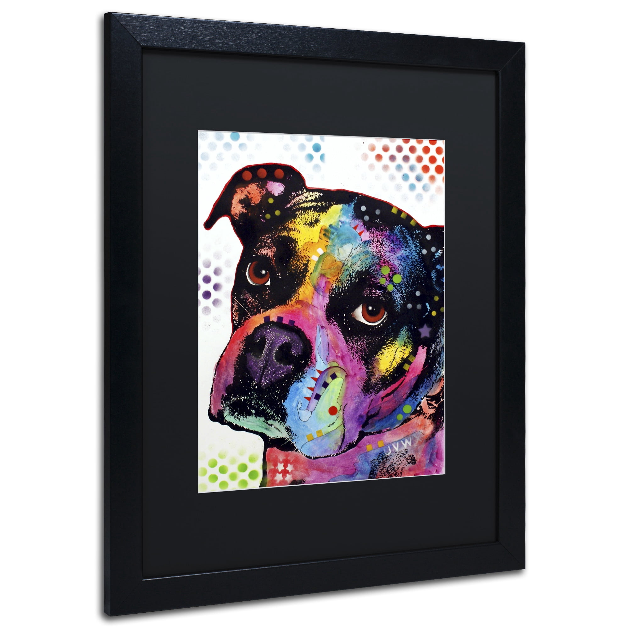 Trademark Fine Art "Young Boxer" Canvas Art by Dean Russo, Black Matte, Black Frame