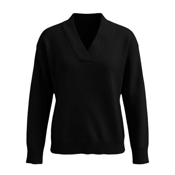 ZIXKCGDSE Womens Tops V Neck Sweatshirt Long Sleeve Pullover Fall Outfits Trendy Streetwear Size XL