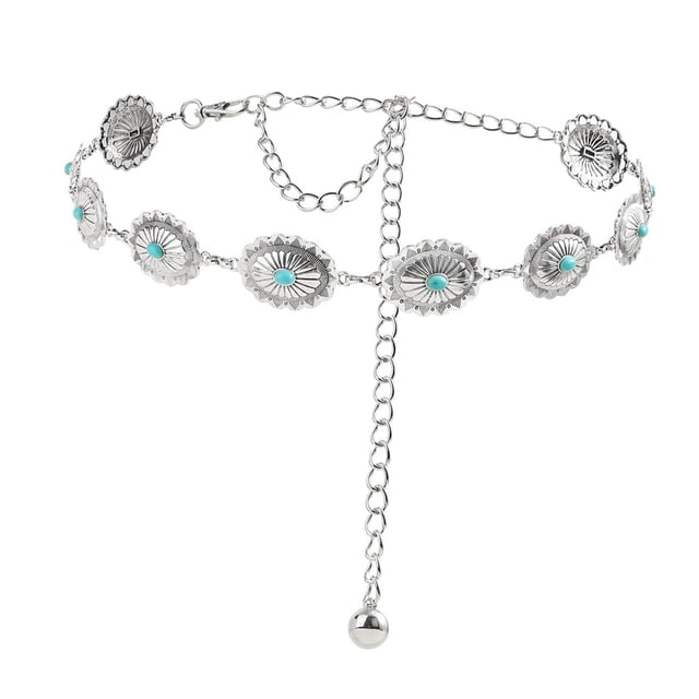 Cinturón de cadena de cintura de metal Sunnimix moda informal Estilo A