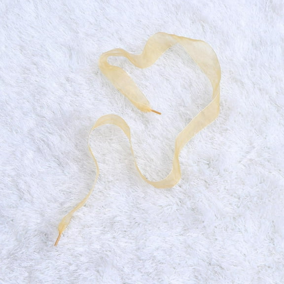 OUNONA 1Pair Golden Organza Shoe Lace for Party Dancing Shoes Show Your Personality