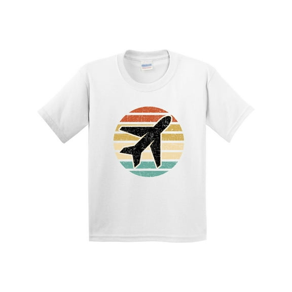 Inktastic Airplane Pilot Vintage Sunset Youth T-Shirt