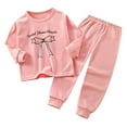 thumbnail image 3 of Baby Girl Outfits Fall Long Sleeve Top and Pants Soft Home Wear Set Baby Clothes for Girls Light Pink H, 3 of 4