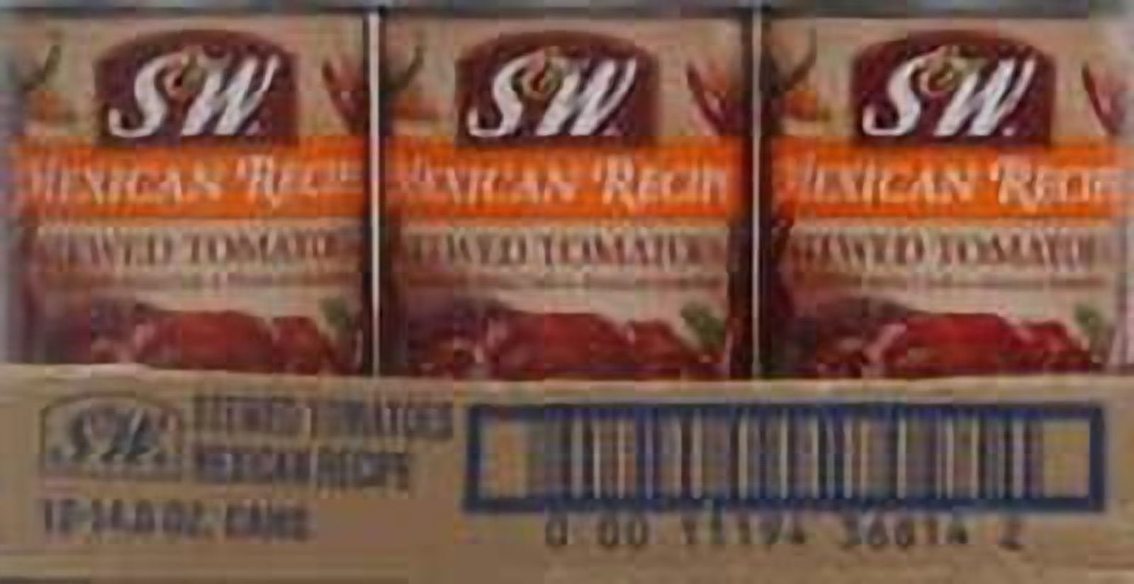 (8 pack) S&W: Stewed Mexican Recipe Sliced Tomatoes, 14.5 Oz