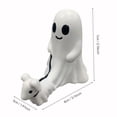 thumbnail image 2 of 2 pcs Halloween Ghost Walking Dog Statue - Spooky Ghost Dog Figurine, Indoor Decor, Ghost Walking His Ghost Dog, 2 of 4