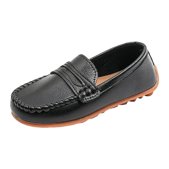 Mepaouo Girls Boys Slip on Loafers Kids Dress Flats School Uniform Oxfords Walking Boat Moccasins Shoes