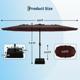 thumbnail image 2 of Garvee 15 ft Double-Sided Patio Umbrella with Base Included, Large Outdoor Rectangular Market Umbrella for Poolside, Lawn & Backyard, Claret, 2 of 9