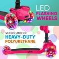 thumbnail image 3 of Hurtle 3-Wheeled Scooter for Kids - Wheel LED Lights, Adjustable Lean-to-Steer Handlebar, and Foldable Seat - Sit or Stand Ride with Brake for Boys and Girls Ages 1-14 Years Old (HURFS66) Pink, 3 of 8