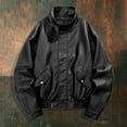 thumbnail image 2 of Vividxx Mens Jacket Men's Solid Color Casual Leather Jacket Outerwear Classic, 2 of 4