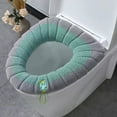 thumbnail image 4 of Soumake Seat Cushion Soft Texture Keep Warm Fabric Easy Installation Toilet Lid Cover Bathroom Supplies, 4 of 8