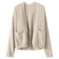 thumbnail image 4 of Womens Cardigans Lightweight with Pockets Long Sleeve Open Front Sweaters Casual Loose Knitted Outwear Coat (Khaki XL), 4 of 4