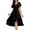 Black, variant on Uobin Women's Summer Chiffon Dress V Neck Ruched Short Sleeves Elegant Casual Party Dress for Outdoor Events And Daily Wear