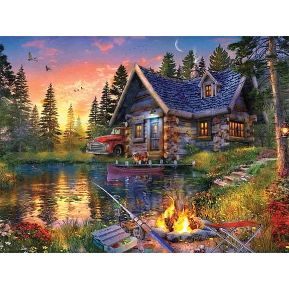 Springbok 500 Piece Sun Kissed Cabin Jigsaw Puzzle for Adults – Made Domestically