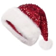 thumbnail image 3 of Sakuulaan Sequin Santa Hats for Adults, Double-Layer Faux Fur Christmas Party Hat, 6 Colors, One Size, 3 of 9