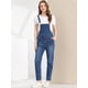 thumbnail image 3 of Allegra K Peto De Mezclilla Ajustable Elástico Informal Para Mujer, Mono Largo, Pantalones Vaqueros, Monos Azul claro XS, 3 of 5