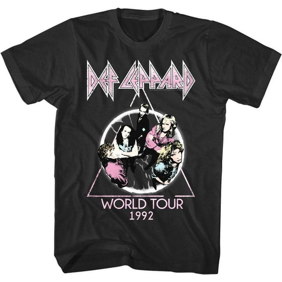 Def Leppard Adrenalize World Tour 92 Men's T Shirt (Black, Big&Tall2XLT)