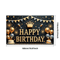 thumbnail image 2 of Yatrandify Golden Crown Birthday Banner Glittering Balloons Decorative Design for Birthday Party Celebration Indoor Decoration Photo Shoot, 2 of 7