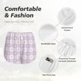 thumbnail image 4 of Bixox Women's Floral Purple Buffalo Plaid pattern 2 in 1 Running Shorts - Lightweight Athletic Workout Gym Yoga Shorts Liner with Pockets - Medium, 4 of 7