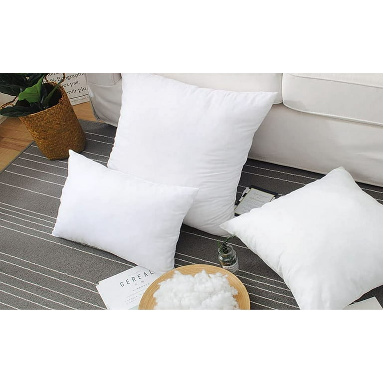  ACCENTHOME 20x20 Pillow Inserts (Pack of 4) Hypoallergenic Throw  Pillows Forms, White Square Throw Pillow Insert