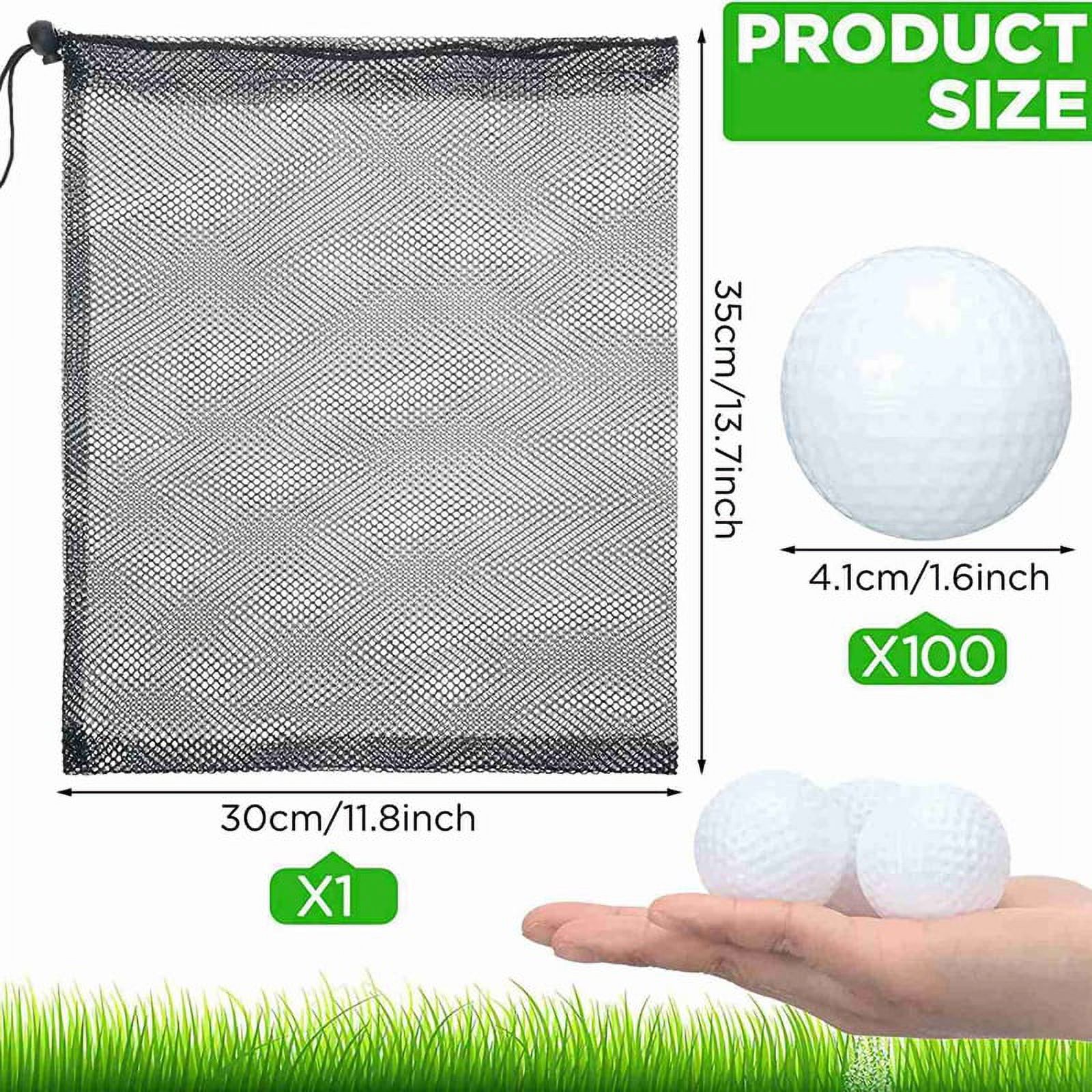 200 Pcs Golf Practice Ball Hollow Golf Ball Training Golf Balls with Mesh Drawstring Storage Bags for Training,200 x Golf balls,White