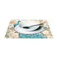 thumbnail image 3 of Peacock and Flowers 4 PCs Placemats Set Linen Non-Slip Table Mat Rectangular Washable for Dining Kitchen Party 12"x18", 3 of 8