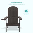 thumbnail image 4 of Sonerlic 1 Peak Outdoor Patio HIPS Adirondack Chair with Cupholder for Garden,Lawn and Backyard,Brown, 4 of 8
