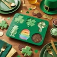 thumbnail image 4 of Día de San Patricio Mode de silicona 6 cavidades para helado Molde de chocolate Festivo irlandés verde Trébol Verde Leprechaun Diseño de moneda Diseño de Calidad Alimentaria Calor Flexible, 4 of 9