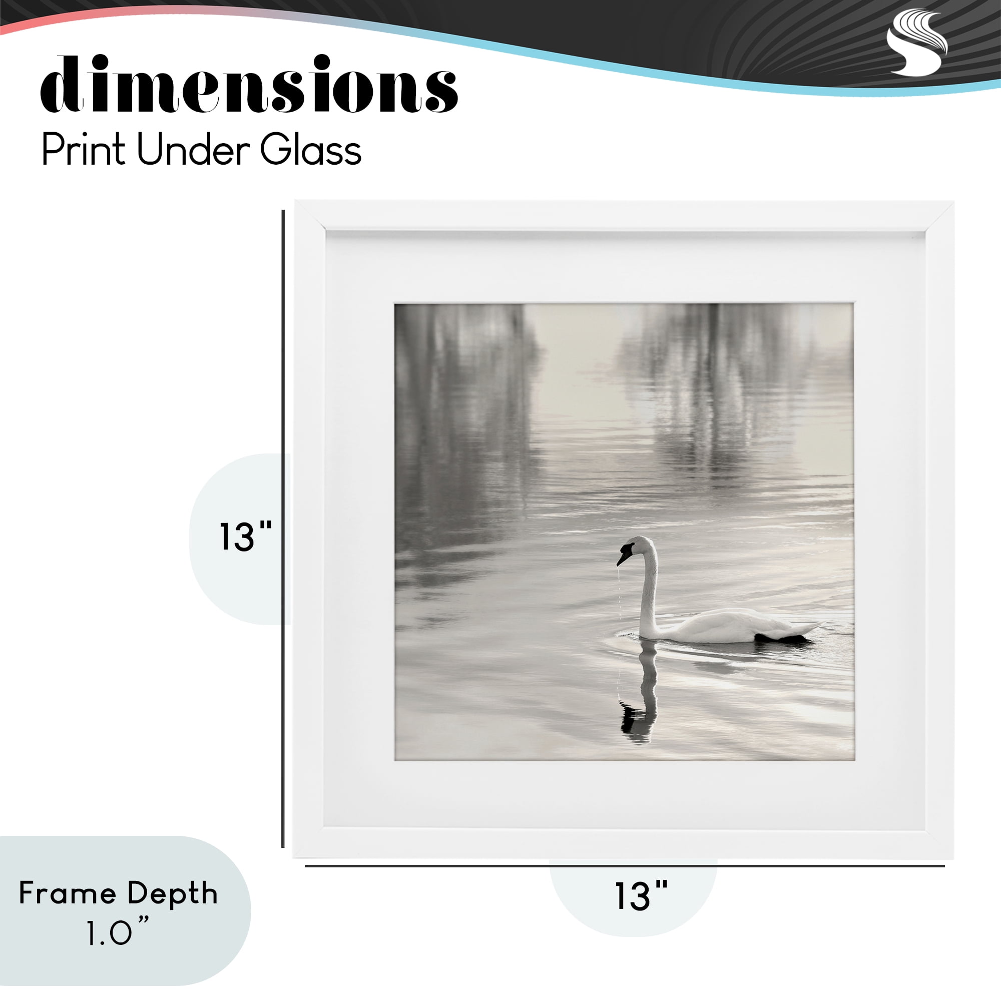 Stupell Industries Morning Sunlit Swan White Framed Print Under Glass, design by Nicholas Bell