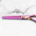 thumbnail image 2 of 6 Inch Pink Hair Thinning Scissors - Saki Kohana - Made from 440C Stainless Steel - For Professional Hairdressers, 2 of 4