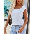 thumbnail image 3 of Zeagoo Women Summer Tops Cute Square Neck Tank Tops Loose Dressy Casual Shirts Cap Sleeve Tunic Tops, 3 of 4