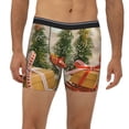 thumbnail image 2 of Rateoe Holiday Christmas Stars Print Men’s Underwear Boxer Briefs Soft Comfortable Underwear Boxer Briefs, Long Leg Briefs,Anti-chafing Boxer Briefs, 2 of 7