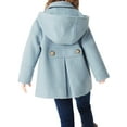 thumbnail image 2 of Children Fashion Autumn Winter Jacket Kids Girls Hooded Buttons Coat, 2 of 2