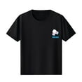 thumbnail image 1 of MEZZALL T-Shirts Multicolores à Motif de Lettres Décontractés pour Enfants, Col Rond, Manches Courtes, Noir, 110, 1 of 5