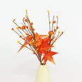 thumbnail image 5 of GYRATEDREAM For Thanksgiving Harvest Wreath Halloween Artificial Berry Stems Artificial Maple Leaf Branches Faux Picks and Sprays Fall Berry Stems Orange Glossy Berry Twigs, 5 of 8