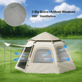 thumbnail image 3 of 4-6 Person Tents for Camping,Instant Tent with Camping Ground Mat Camping Tent with Removable Rainfly and Carry Bag, White, 3 of 10